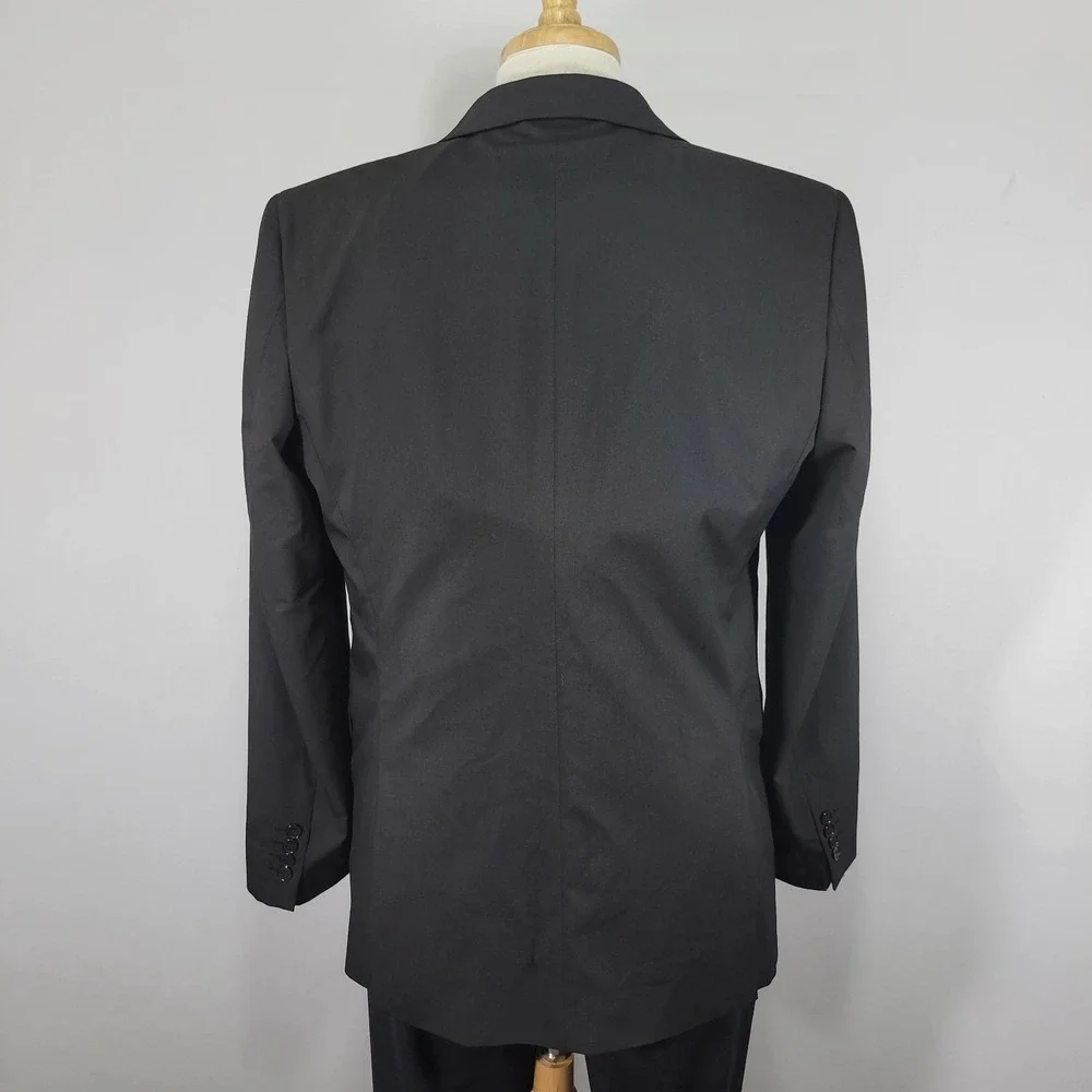APT.9 Men's Sport Coat Blazer Two Button Black Poly Blend Premier Flex‎ 42L SLIM
